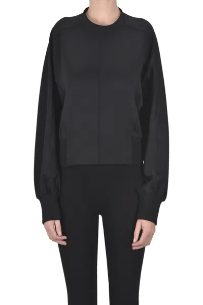 Nenette Techno Fabric Sweatshirt In Black