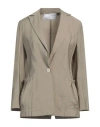 Nenette Tous Les Jours Woman Blazer Sage Green Size 4 Viscose, Polyamide In Gray