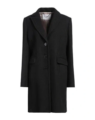 Nenette Tous Les Jours Woman Coat Charcoal Size 12 Wool, Polyester, Polyamide