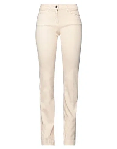 NENETTE NENETTE TOUS LES JOURS WOMAN JEANS CREAM SIZE 30 COTTON, ELASTOMULTIESTER, ELASTANE
