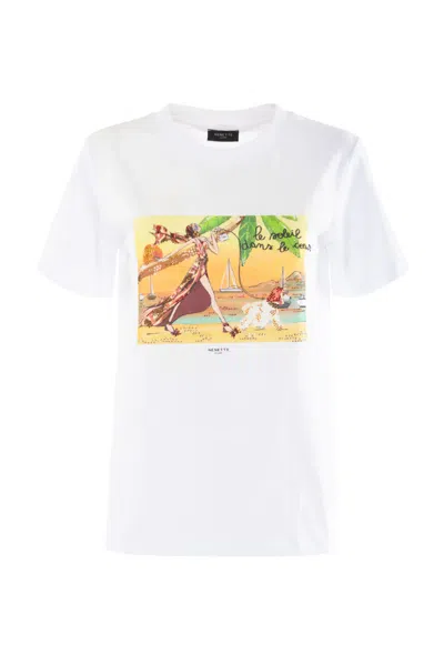 Nenette T-shirt With White Woman Print In Other