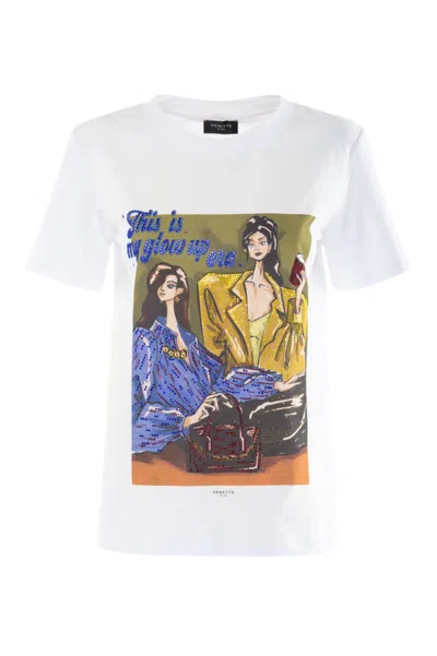 Nenette T-shirt With White Woman Print In Other