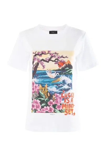 Nenette T-shirt With White Woman Print In Other