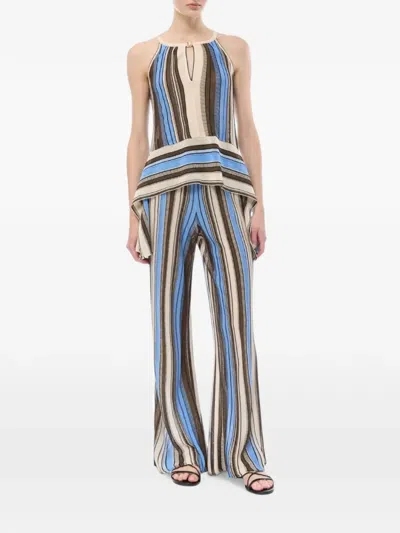 Nenette Vertical-stripe Wide-leg Trousers In Multi