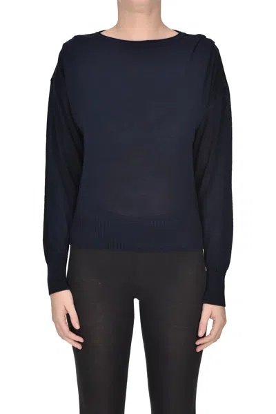 Nenette Viscose-blend Pullover In Blue