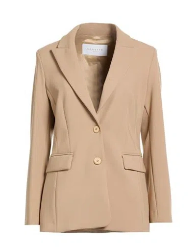 Nenette Woman Blazer Camel Size 6 Polyester, Viscose, Elastane In Brown