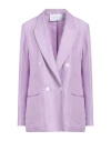 Nenette Woman Blazer Light Purple Size 10 Linen, Viscose