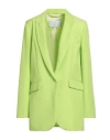Nenette Woman Blazer Lime Green Size 8 Polyester, Acetate In Green