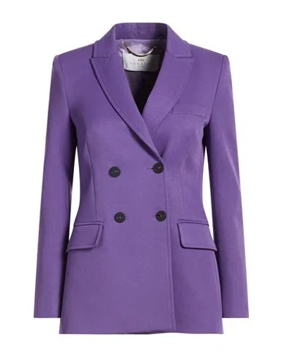 Nenette Woman Blazer Purple Size 2 Polyester, Elastane