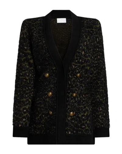 Nenette Woman Cardigan Black Size M Viscose, Polybutylene