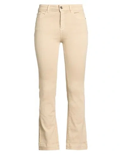 Nenette Woman Jeans Beige Size 26 Cotton, Elastomultiester, Elastane