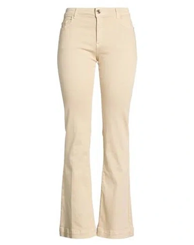 Nenette Woman Jeans Beige Size 32 Cotton, Elastomultiester, Elastane In Brown