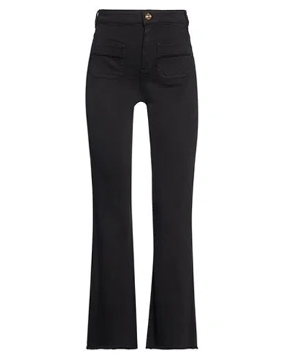 Nenette Woman Jeans Black Size 25 Cotton, Elastomultiester, Elastane