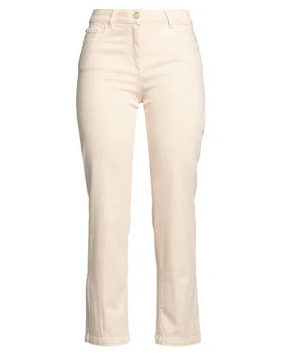 NENETTE NENETTE WOMAN JEANS CREAM SIZE 31 COTTON, ELASTANE