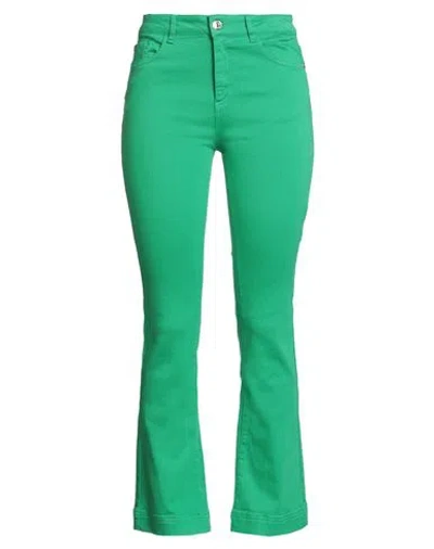 Nenette Woman Jeans Green Size 27 Cotton, Elastomultiester, Elastane