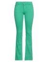 Nenette Woman Jeans Green Size 31 Cotton, Elastomultiester, Elastane
