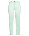 Nenette Woman Jeans Light Green Size 26 Cotton, Elastomultiester, Elastane In White