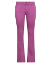 Nenette Woman Jeans Mauve Size 31 Cotton, Elastomultiester, Elastane In Purple