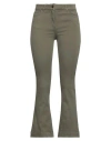 Nenette Woman Jeans Military Green Size 25 Cotton, Elastomultiester, Elastane