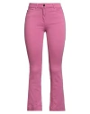 Nenette Woman Jeans Pink Size 27 Cotton, Elastomultiester, Elastane