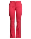Nenette Woman Jeans Red Size 29 Cotton, Elastomultiester, Elastane