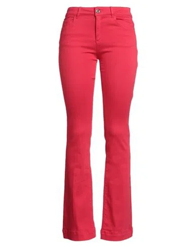 Nenette Woman Jeans Red Size 31 Cotton, Elastomultiester, Elastane
