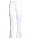 Nenette Woman Jeans White Size 27 Cotton, Elastomultiester, Elastane