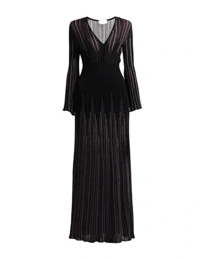 Nenette Woman Maxi Dress Black Size S Wool, Acrylic, Viscose, Polyester, Metallic Polyester