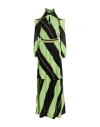 Nenette Woman Maxi Dress Green Size L Viscose, Polyester In Green