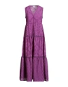 Nenette Woman Maxi Dress Mauve Size 4 Cotton In Purple
