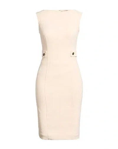 Nenette Woman Midi Dress Ivory Size 12 Polyester, Elastane In Neutral