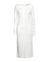 Nenette Woman Midi Dress Ivory Size 8 Viscose, Elastane In White