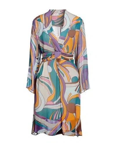 Nenette Woman Midi Dress Mauve Size 12 Viscose In Multi