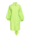 Nenette Woman Mini Dress Lime Green Size 8 Cotton, Elastane In Green