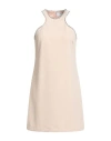 Nenette Woman Mini Dress Beige Size 6 Polyester, Elastane In Neutral
