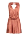 Nenette Woman Mini Dress Rust Size 10 Polyester In Orange
