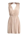 Nenette Woman Mini Dress Sand Size 8 Polyester In Neutral