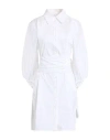 Nenette Woman Mini Dress White Size 6 Cotton, Elastane