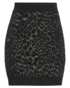 Nenette Woman Mini Skirt Black Size M Viscose, Pbt - Polybutylene Terephthalate, Polyamide, Metallic In Black