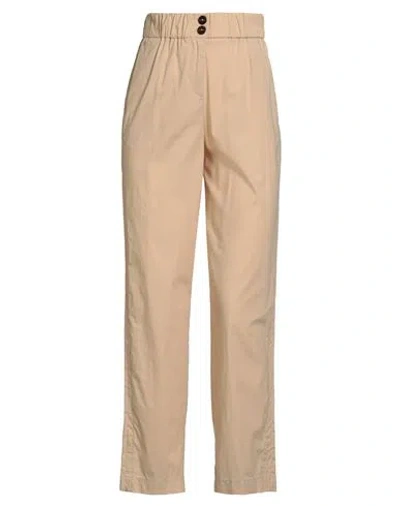 Nenette Woman Pants Beige Size 4 Lyocell, Cotton, Elastane In Neutral