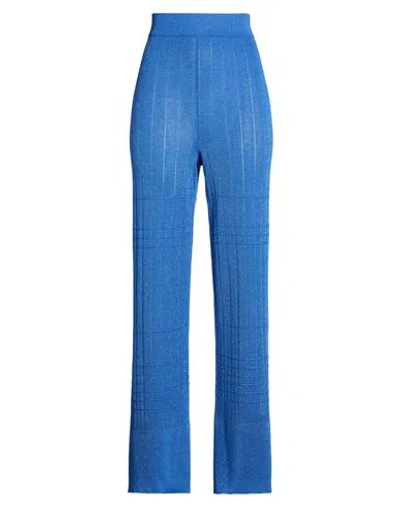 Nenette Woman Pants Blue Size L Viscose, Polyester