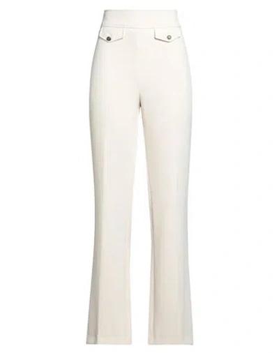 Nenette Woman Pants Cream Size 10 Polyester, Elastane In White