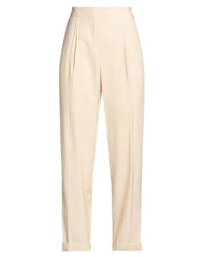 Nenette Woman Pants Cream Size 4 Viscose, Polyester In White