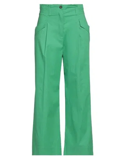 Nenette Woman Pants Green Size 4 Lyocell, Cotton, Elastane