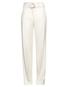 Nenette Woman Pants Ivory Size 4 Polyester, Viscose, Elastane In White