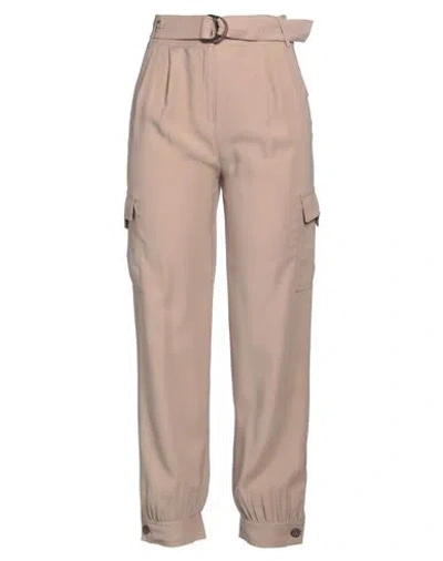 Nenette Woman Pants Khaki Size 4 Viscose, Polyester In Beige