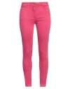 Nenette Woman Pants Magenta Size 28 Cotton, Elastomultiester, Elastane