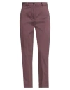 Nenette Woman Pants Plum Size 2 Cotton, Elastane In Burgundy