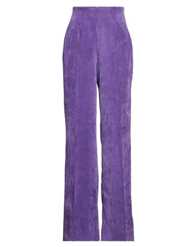 Nenette Woman Pants Purple Size 8 Polyester, Polyamide, Elastane