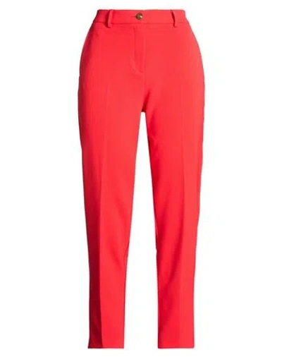 Nenette Woman Pants Red Size 10 Polyester, Elastane